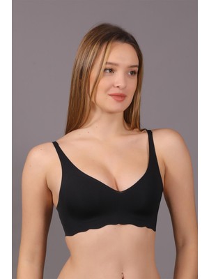 Cotonhause Kadın Lazer Kesim Ince Süngerli Siyah Hayalet Sütyen C0T5N1O633