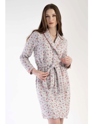 Kadın Uzun Kol Kapitone Gri Melanj Sabahlık C8T9N0303