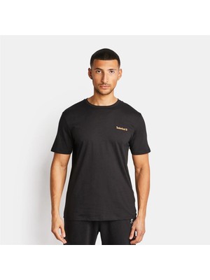 Timberland Small Linear Logo Print Tee Siyah Erkek T-Shirt