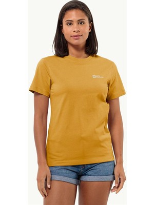 Jack Wolfskin Essential T W Kadın Hardal T-Shirt