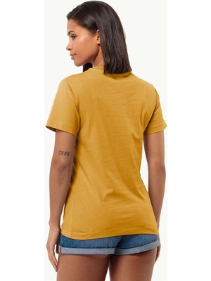 Jack Wolfskin Essential T W Kadın Hardal T-Shirt