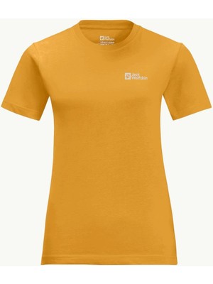 Jack Wolfskin Essential T W Kadın Hardal T-Shirt