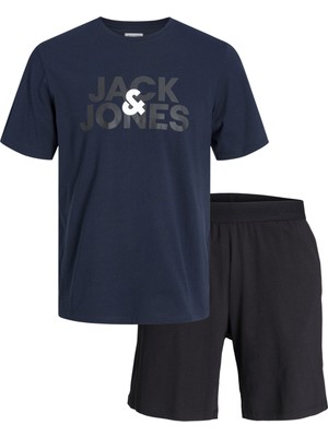 Jack & Jones Baskılı Lacivert Erkek Çocuk T-Shirt Jacula Ss Tee And Shorts Set Jnr