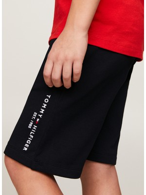 Tommy Hilfiger Lastikli Bel Normal Lacivert Erkek Şort Essentıal Sweatshorts