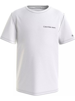 Calvin Klein Beyaz Erkek Çocuk T-Shirt Chest Inst. Logo Ss T-Shirt