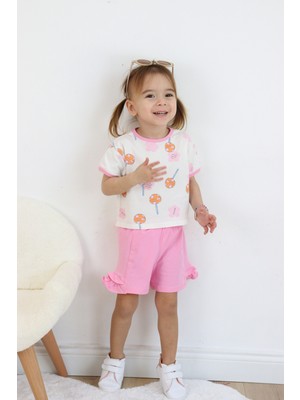 Harika Kids Kız Çocuk Lolipop Baskılı Şortlu Ikili Takım