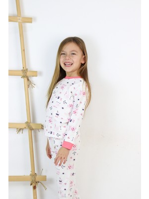 Harika Kids Kız Çocuk Interlok Kumaş Örme Basic Baskılı Pijama Takımı