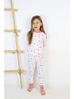 Harika Kids Kız Çocuk Interlok Kumaş Örme Basic Baskılı Pijama Takımı