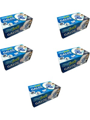 Burpak Bıurpak Tek Kullanımlık Kalın Pratik Kutulu Galoş - Mavi - 100 Adetlik 5 Paket