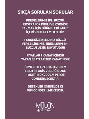 Moud's Mandala Etnik Desenli Süet Oturma Odası Salon Fon Perde Baskılı Ekstrafor Büzgü Tek Kanat PRD-1100