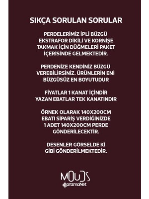 Moud's Ethnic Rugs Desenli Süet Oturma Odası Salon Fon Perde Baskılı Ekstrafor Büzgü Tek Kanat PRD-1019