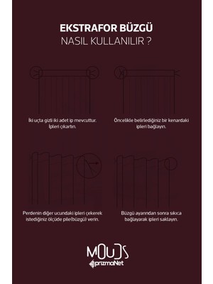 Moud's Ethnic Rugs Desenli Süet Oturma Odası Salon Fon Perde Baskılı Ekstrafor Büzgü Tek Kanat PRD-1019