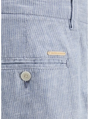 Jack & Jones Tapered Fit Lacivert Erkek Şort Jpstace Jjcaıro Lınen Blend Short