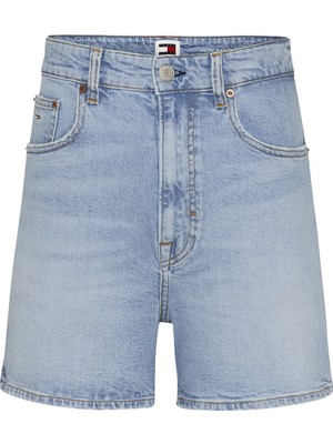 Tommy Jeans Normal Bel Normal Açık Mavi Kadın Şort Mom Uh Short BH0113