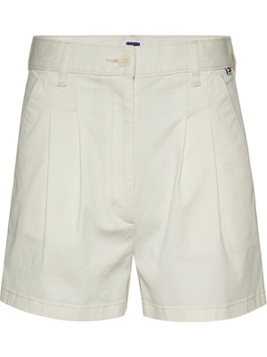 Tommy Jeans Normal Bel Normal Beyaz Kadın Şort Tjw Claıre Hr Pleated Shorts