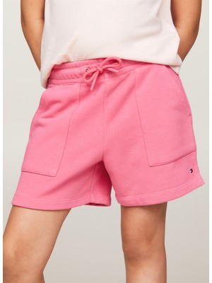 Tommy Hilfiger Lastikli Bel Normal Pembe Kadın Şort Essentıal Shorts