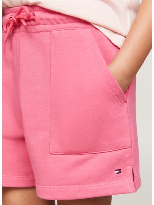 Tommy Hilfiger Lastikli Bel Normal Pembe Kadın Şort Essentıal Shorts