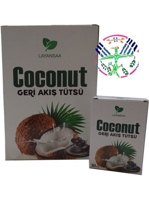 Layansaa Coconut- Hindistan Cevizi Özel Aromalı Geri Akış Backflow Özel Aromalı Tütsü 10 Adet