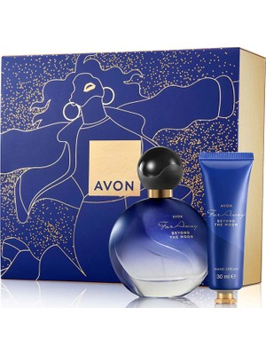 Avon Far Away Beyond The Moon EDP Parfüm ve El Kremi Seti – Çiçeksi Oryantal Koku, 50 ml Parfüm + 30 ml El Kremi, Hediye Paketli