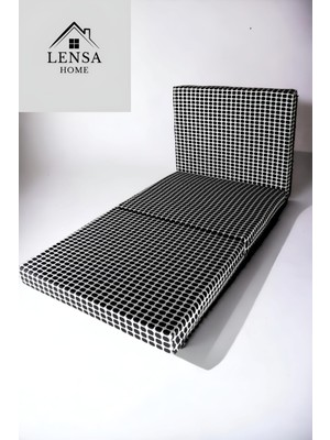 Lensa Home Katlanır Yer Yatağı-Sünger Yatak-Minder YATAK-(70X180CM Kalınlık 7cm)-Çok Amaçlı Yatak-Akustik Siyah