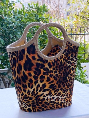 Çanta Tasarımcısı Plaj Bags Plaj Çantası Leopar