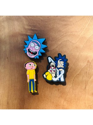 Birikiyedi Crosc Jibbitz Terlik Süsü Rick And Morty 3 'lü Set