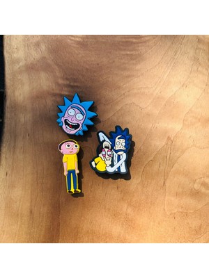 Birikiyedi Crosc Jibbitz Terlik Süsü Rick And Morty 3 'lü Set