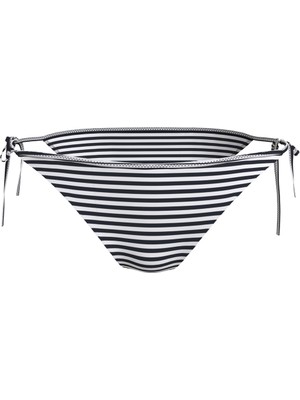 Tommy Hilfiger Lacivert - Beyaz Kadın Bikini Alt Cheeky Strıng Sıde T, 0yı UW0UW0508