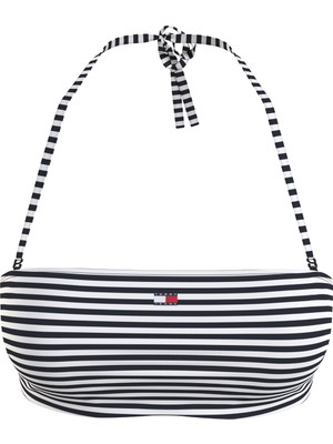 Tommy Hilfiger Lacivert - Beyaz Kadın Bikini Üst Bandeau Prınt, 0yı UW0UW050910YI