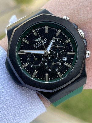 Ferro Iç Fonksiyonları Aktif Yeşil Renk Slikon Kordon 30 mt Su Geçirmez Erkek Kol Saat EF313948-ZJ