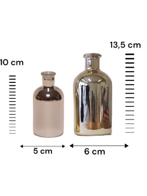 binbirdemet Binbirdemet 2'li Dekoratif Vazo Gold