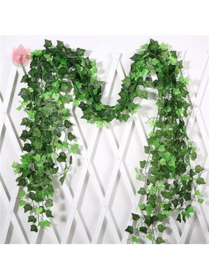 Hediye Vakti Yapay Sarmaşık Sarı Çizgili Yapay Çiçek Dekoru Obje 230CM 12 Adet