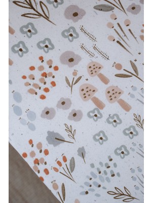 Nou Minimal Çiçekli Organik Bebek Lastikli Çarşaf Seti (80X180+20) - Woodland Floral