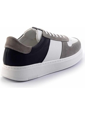 Bambi Gri Lacivert Süet  Deri Erkek Sneaker E01440056802