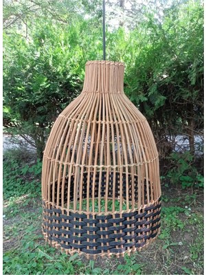 Bohemian Toprak Design 30×40 cm Rattan Avize, Bambu , Bohem Avize