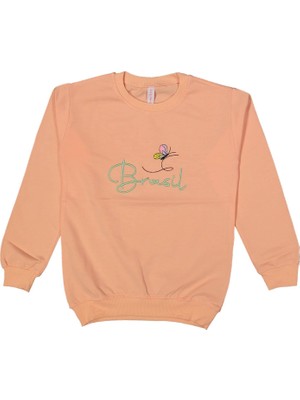 Baglan Kız Çocuk Mevsimlik Kelebek Nakışlı Sweatshirt BGL-ST03638