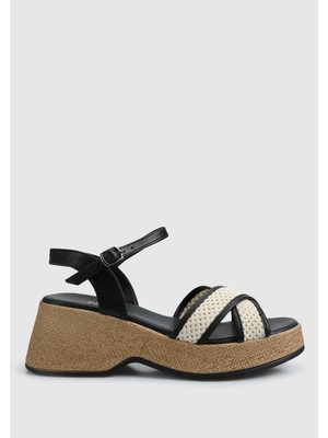 ProvoQ Siyah Kadın Topuklu Sandalet