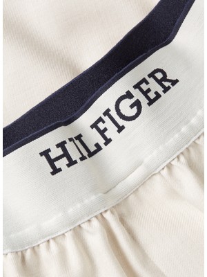 Tommy Hilfiger Lastikli Bel Normal Bej Kadın Şort Monotype Pull On Short