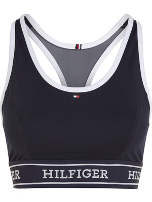 Tommy Hilfiger Düz Lacivert Kadın Sporcu Büstiyer Monotype Tape Mıd Int Bra