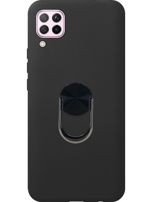Nettech Huawei P40 Lite Uyumlu Leather Ring Nano Arka Koruma Kılıf