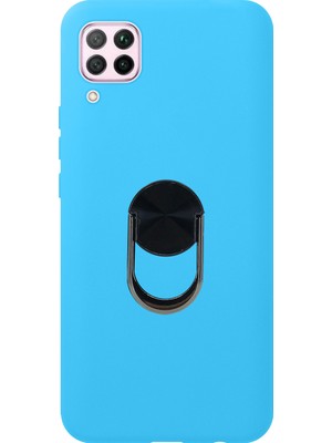 Nettech Huawei P40 Lite Uyumlu Leather Ring Nano Arka Koruma Kılıf