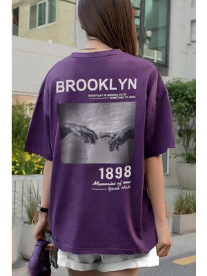 Teenage Millionaire 1898 Brooklyn Mor Oversize Salas Kadın T-Shirt