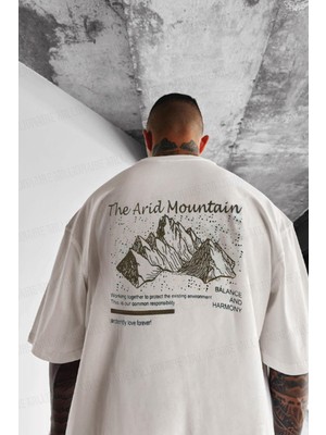 Teenage Millionaire Erkek Arid Mountain Oversize Ekru Beyaz Salas T-Shirt