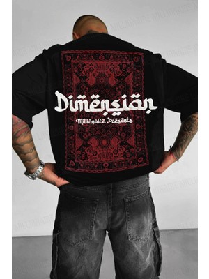 Teenage Millionaire Erkek Oversize Salaş Siyah Kabaran Baskılı T-Shirt Truvakar Kol Günlük Stil