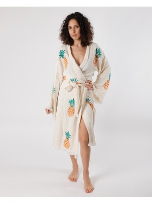 Lux Viridi Antik Kimono Kaftan Ananas Motif