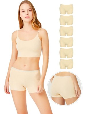 COTTONHILL Basic Lazer Kesim Dikişsiz Kadın Boxer Külot 6'lı Paket-2