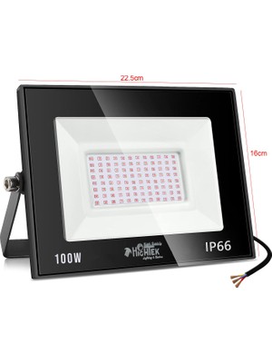 Hightek LED Projektör 100W 108 Smd Sarı IP66 Hıghtek HT-0326