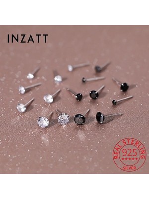 Mingjin Shop2 7mm Tarzı EY5052WH Inzatt Gerçek Terling Gümüş Yuvarlak Zirkon Saplama Küpe Kadınlar Için Klasik Güzel Takı Minimalist Kulak Delme Aksesuarları (Yurt Dışından)