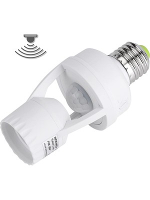 Sh Ticaret Powermaster E27 Beyaz Hareket Sensörlü Lamba Tutucu 110-240V 60W Ofis ve Ev Kullanımı İçin