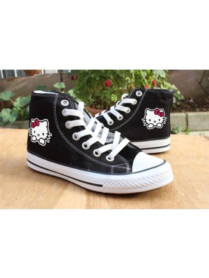 Lideral Hello Kitty Convers Baskılı Unisex Boğazlı Bağcıklı Ayakkabı